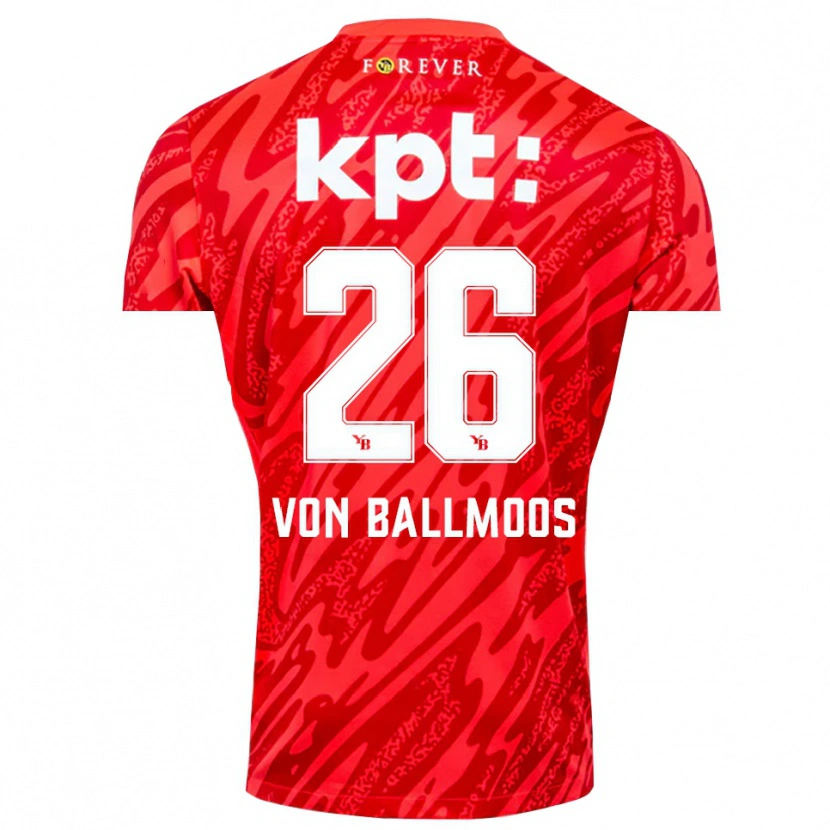 Danxen Men David von Ballmoos #26 Red White Goalkeeper Jersey 2025/26 T-Shirt