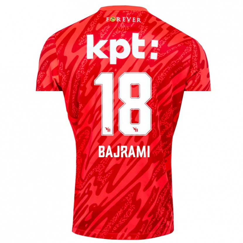 Danxen Men Ardian Bajrami #18 Red White Goalkeeper Jersey 2025/26 T-Shirt