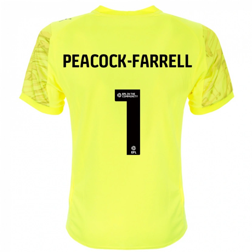 Danxen Men Bailey Peacock-Farrell #1 Yellow Black Goalkeeper Jersey 2025/26 T-Shirt