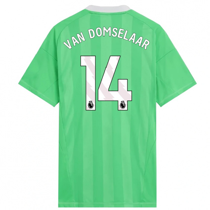 Danxen Men Daphne Van Domselaar #14 Light Green White Goalkeeper Jersey 2025/26 T-Shirt