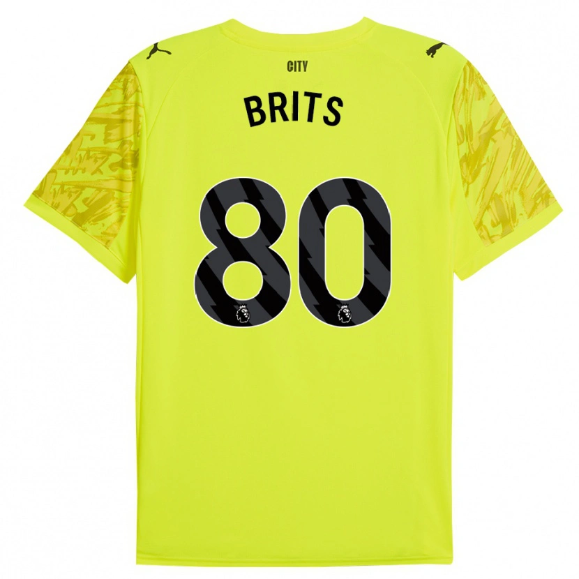 Danxen Men Spike Brits #80 Yellow Orange Black Goalkeeper Jersey 2025/26 T-Shirt