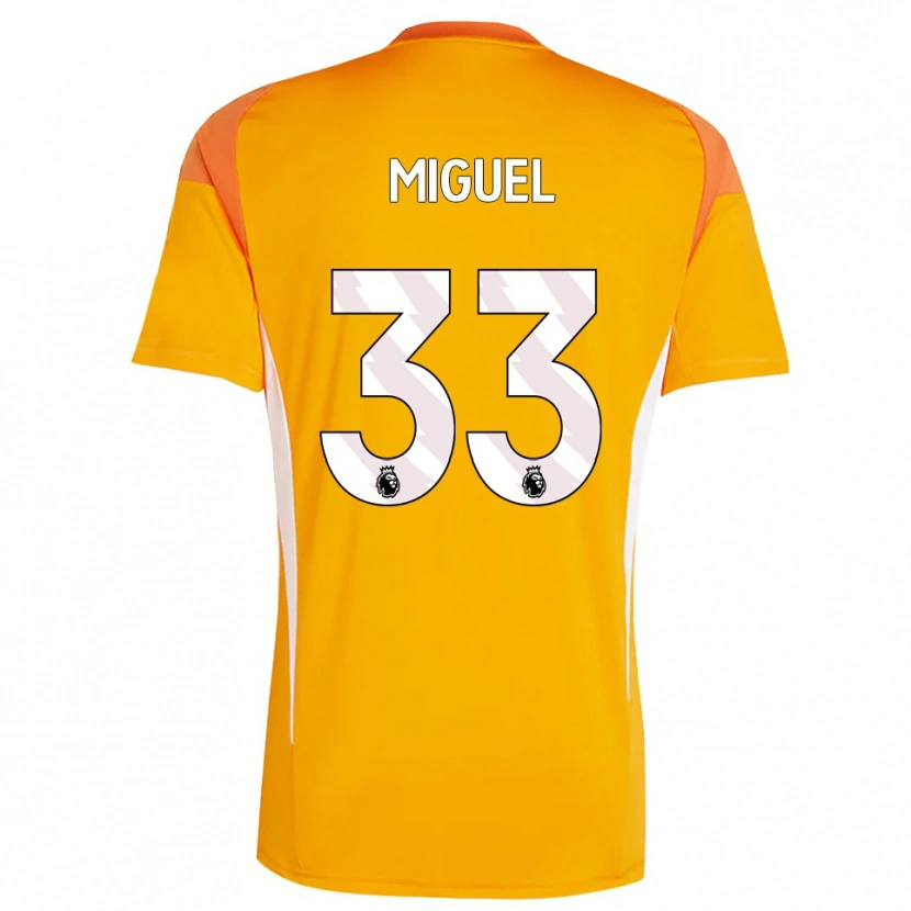 Danxen Men Carlos Miguel #33 Orange White Goalkeeper Jersey 2025/26 T-Shirt