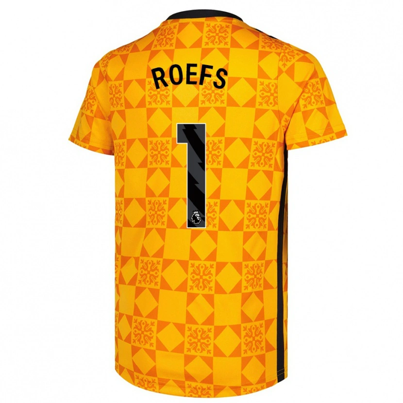 Danxen Men Robin Roefs #1 Yellow Black Goalkeeper Jersey 2025/26 T-Shirt
