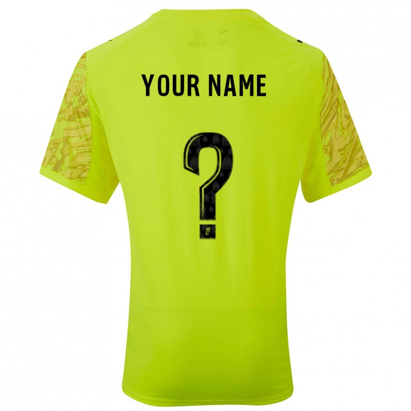 Danxen Men Olympique Marseille Fluorescent Green Black Goalkeeper Jersey 2025/26 T-Shirt