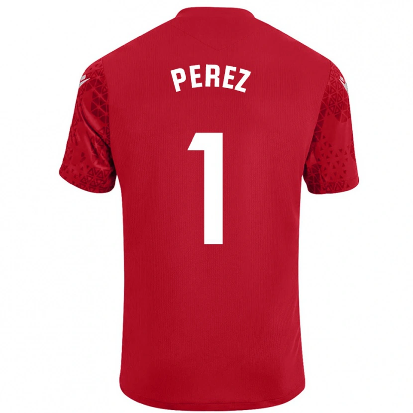 Danxen Men Fer Pérez #1 Red White Goalkeeper Jersey 2025/26 T-Shirt
