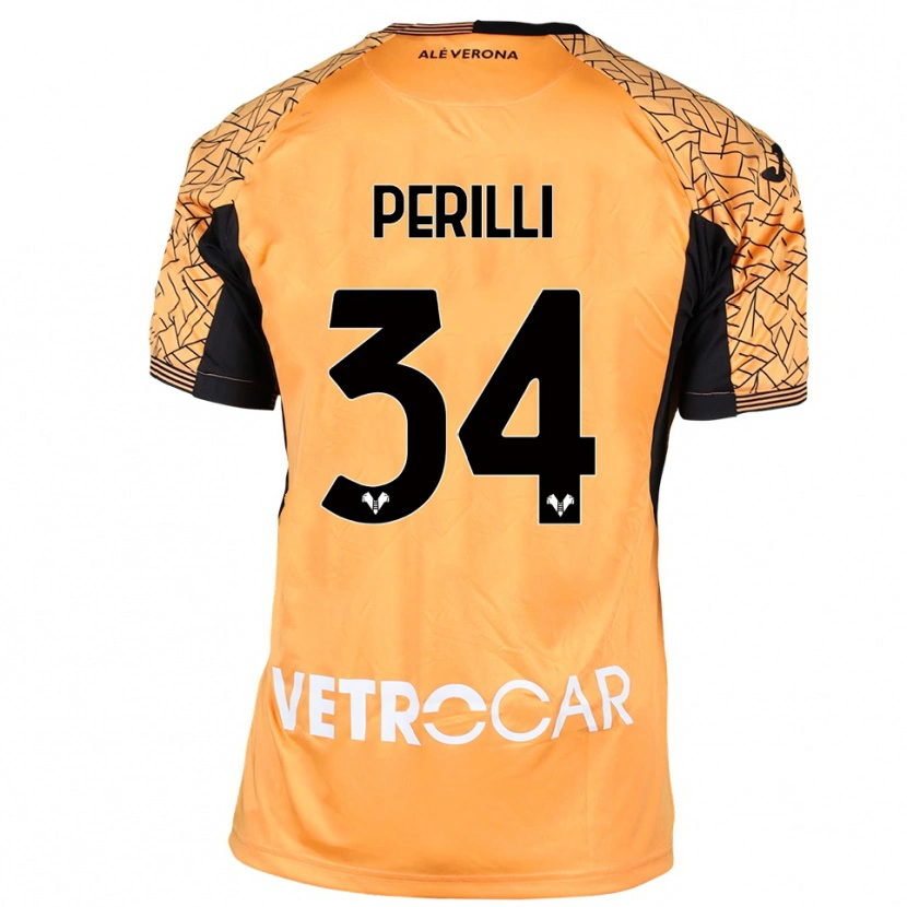 Danxen Men Simone Perilli #34 Orange Black White Goalkeeper Jersey 2025/26 T-Shirt