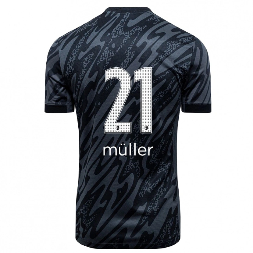 Danxen Men Florian Müller #21 Black White Goalkeeper Jersey 2025/26 T-Shirt