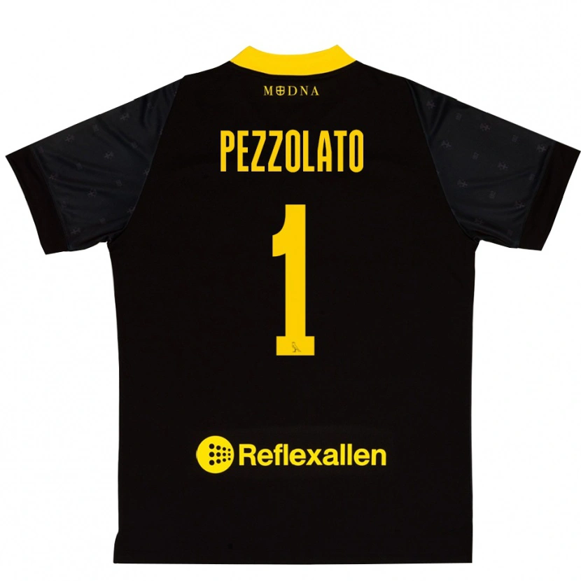 Danxen Men Michele Pezzolato #1 Black Yellow Goalkeeper Jersey 2025/26 T-Shirt