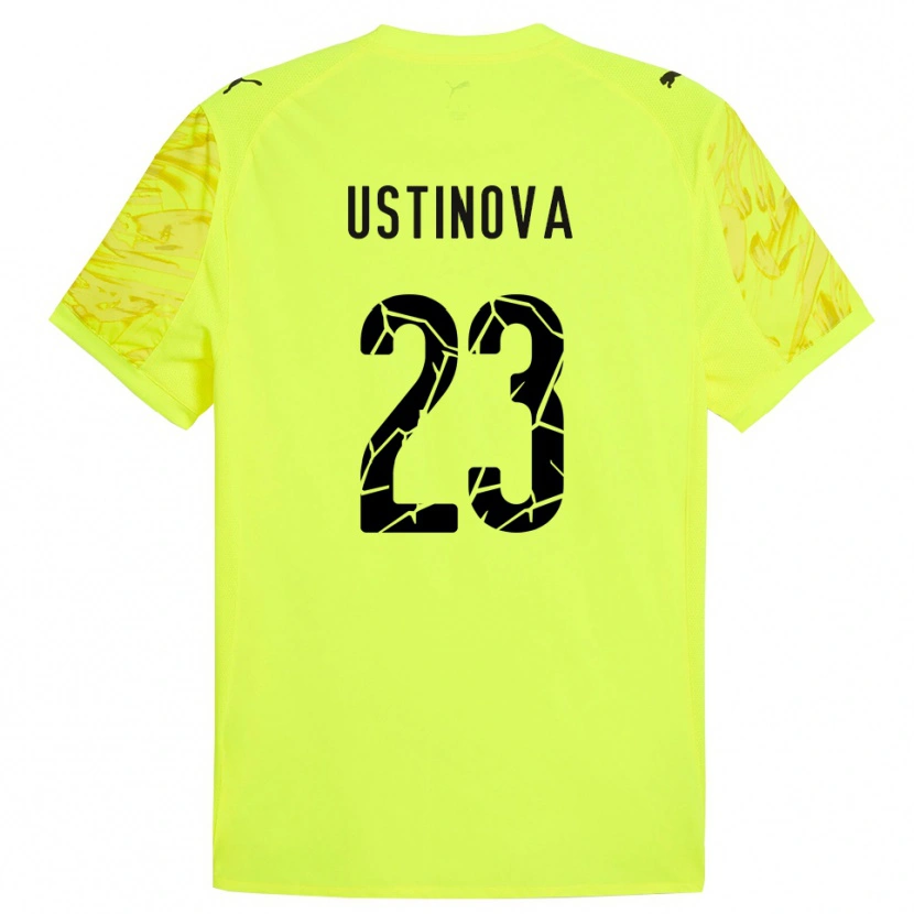 Danxen Men Liudmyla Ustinova #23 Green Yellow Goalkeeper Jersey 2025/26 T-Shirt