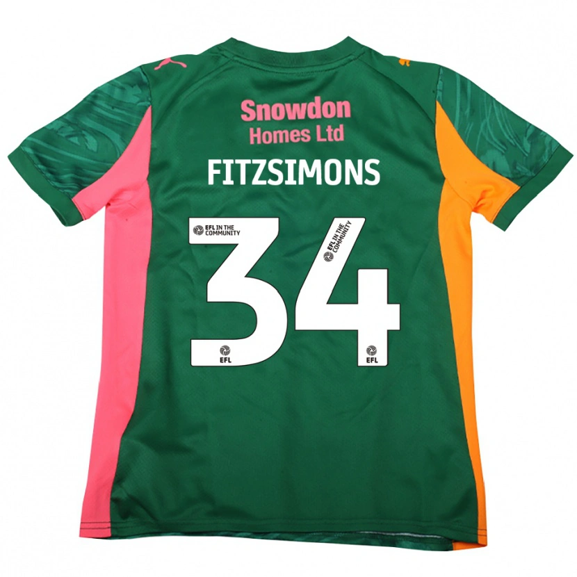 Danxen Women Ross Fitzsimons #34 Dark Green Pink Goalkeeper Jersey 2025/26 T-Shirt