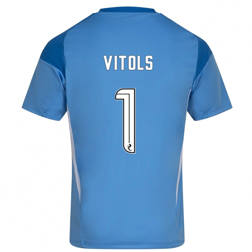 Danxen Women Rodrigo Vitols #1 Blue White Goalkeeper Jersey 2025/26 T-Shirt