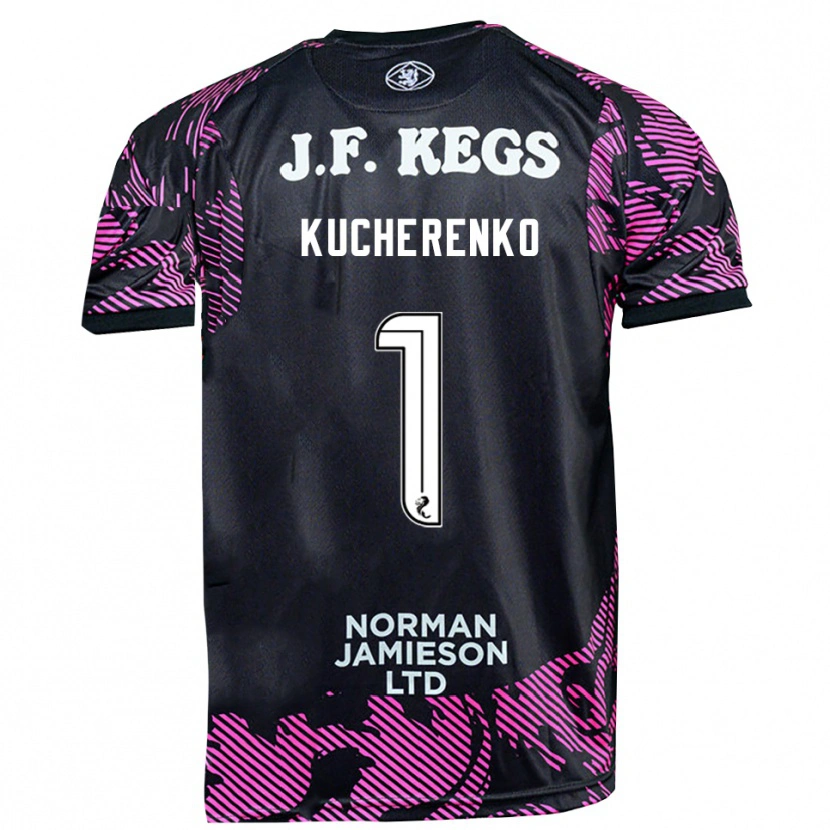 Danxen Women Yevgeniy Kucherenko #1 Pink Black Goalkeeper Jersey 2025/26 T-Shirt