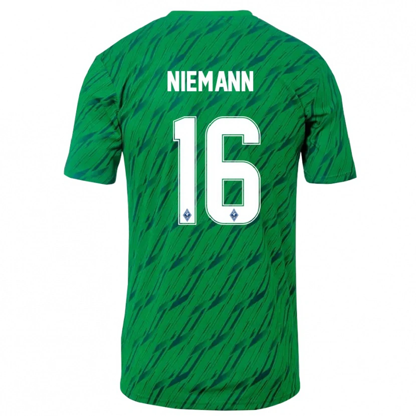 Danxen Women Jan Niemann #16 Green White Goalkeeper Jersey 2025/26 T-Shirt
