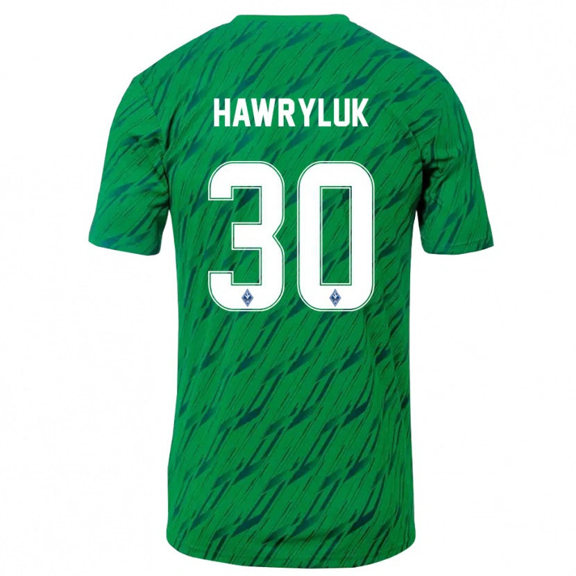 Danxen Women Lucien Hawryluk #30 Green White Goalkeeper Jersey 2025/26 T-Shirt