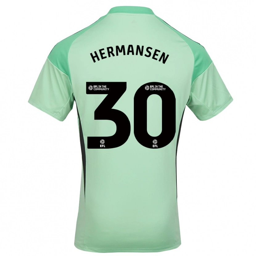 Danxen Women Mads Hermansen #30 Light Green Black Goalkeeper Jersey 2025/26 T-Shirt