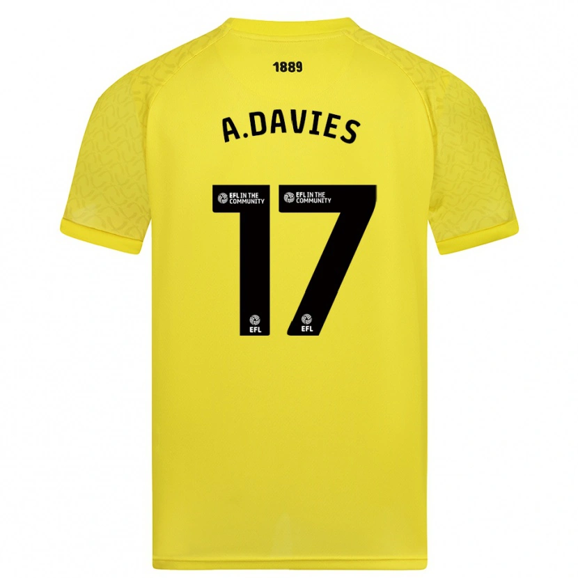 Danxen Women Adam Davies #17 Yellow Black Goalkeeper Jersey 2025/26 T-Shirt