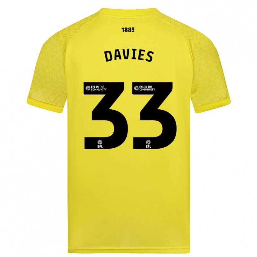 Danxen Women Bethan Davies #33 Yellow Black Goalkeeper Jersey 2025/26 T-Shirt