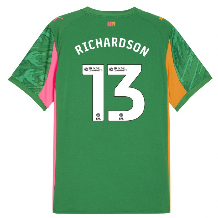 Danxen Women Cale Richardson #13 Green Orange Goalkeeper Jersey 2025/26 T-Shirt