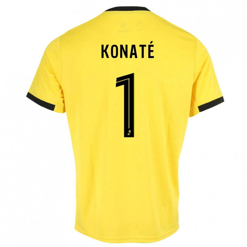 Danxen Women Hillel Konaté #1 Yellow Black Goalkeeper Jersey 2025/26 T-Shirt