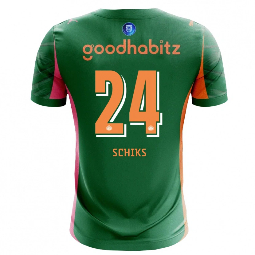 Danxen Women Niek Schiks #24 Green Orange Goalkeeper Jersey 2025/26 T-Shirt