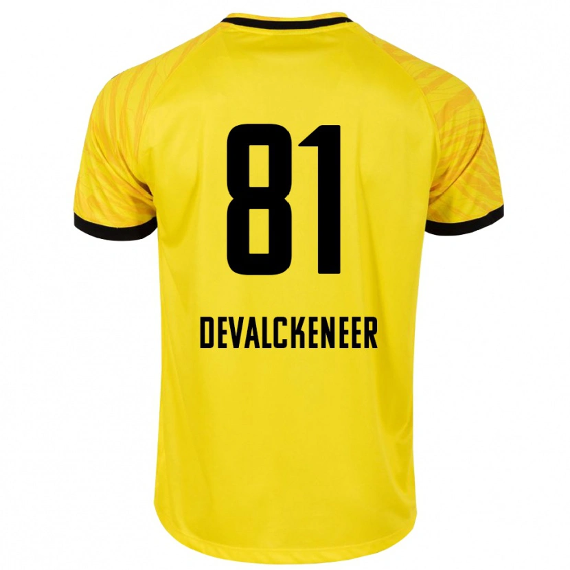 Danxen Women Niels Devalckeneer #81 Yellow Black Goalkeeper Jersey 2025/26 T-Shirt