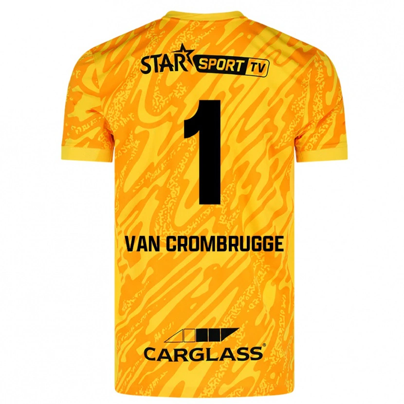 Danxen Women Hendrik Van Crombrugge #1 Orange Yellow Black Goalkeeper Jersey 2025/26 T-Shirt
