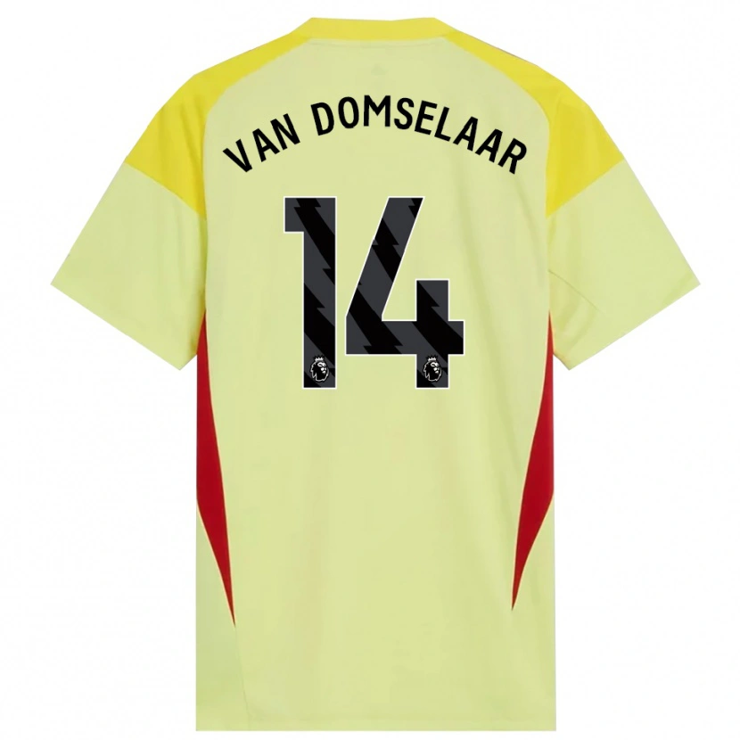 Danxen Women Daphne Van Domselaar #14 Yellow Red Black Goalkeeper Jersey 2025/26 T-Shirt