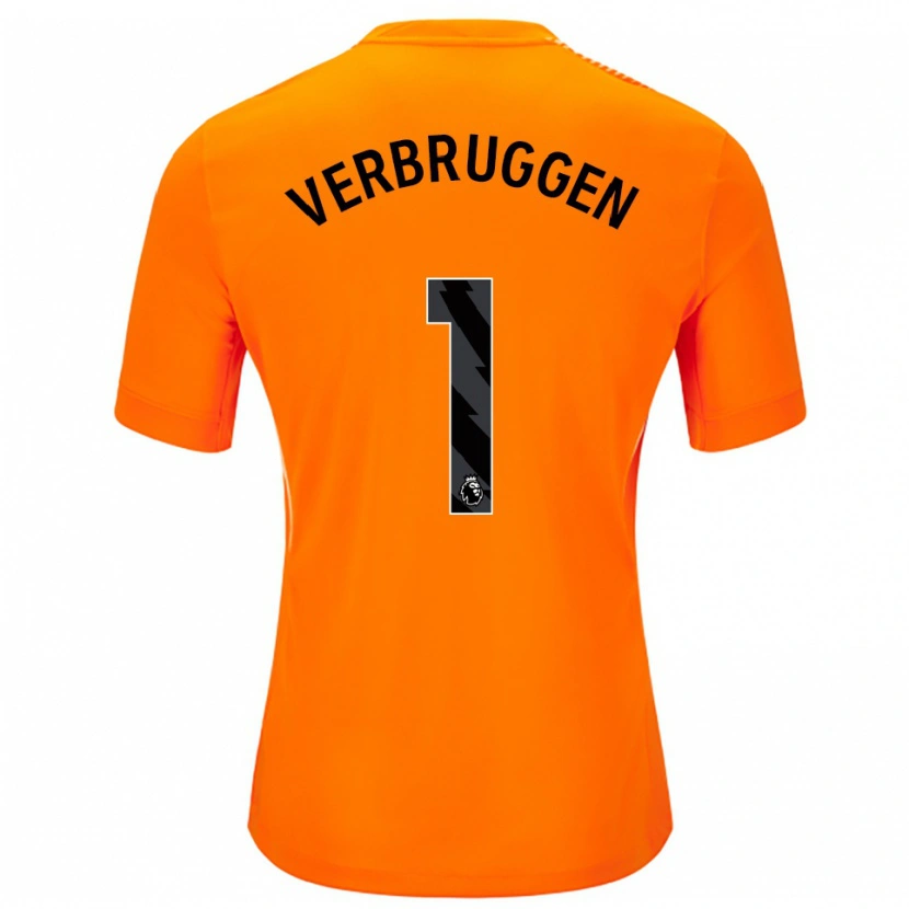 Danxen Women Bart Verbruggen #1 Orange Black Goalkeeper Jersey 2025/26 T-Shirt
