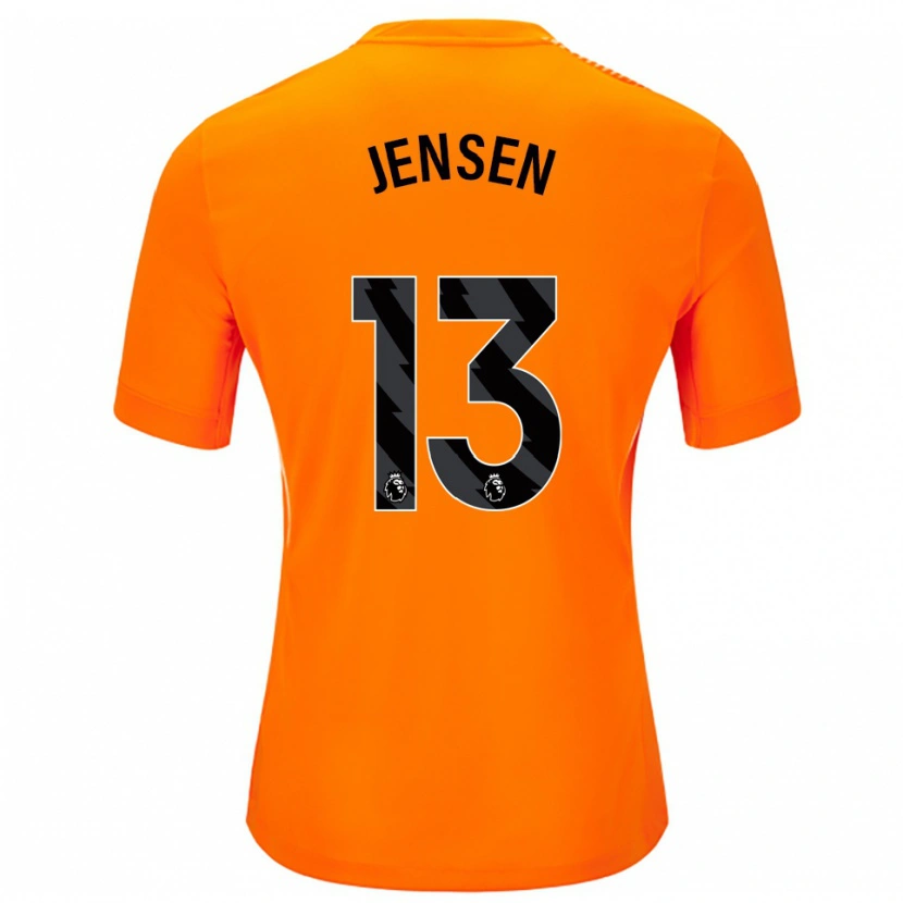 Danxen Women Sebastian Jensen #13 Orange Black Goalkeeper Jersey 2025/26 T-Shirt