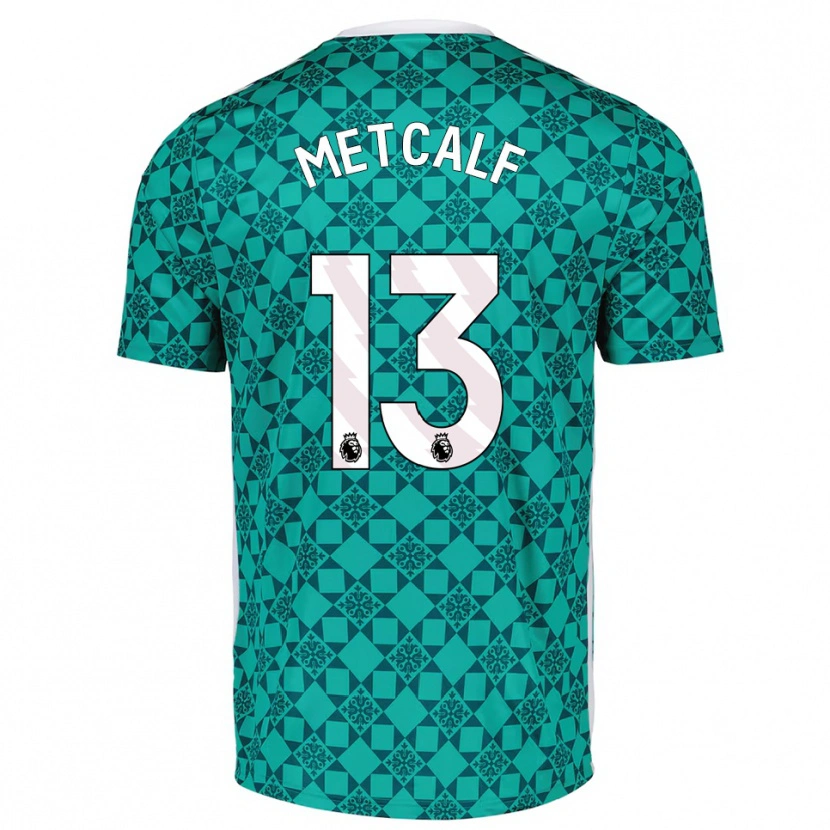 Danxen Women Ben Metcalf #13 Green White Goalkeeper Jersey 2025/26 T-Shirt