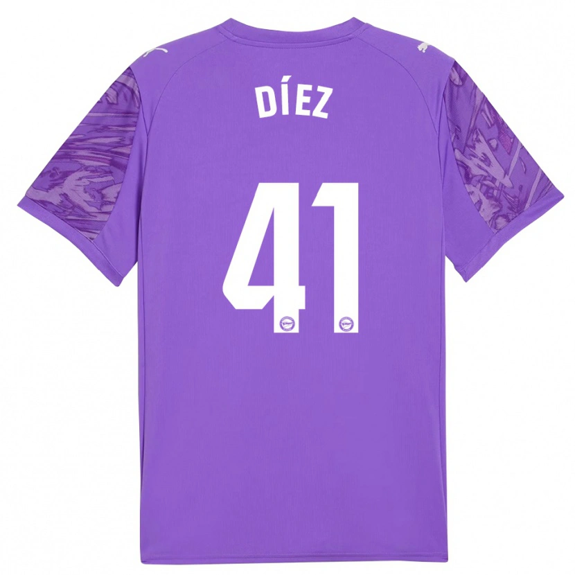 Danxen Women Victor Díez #41 Purple White Goalkeeper Jersey 2025/26 T-Shirt