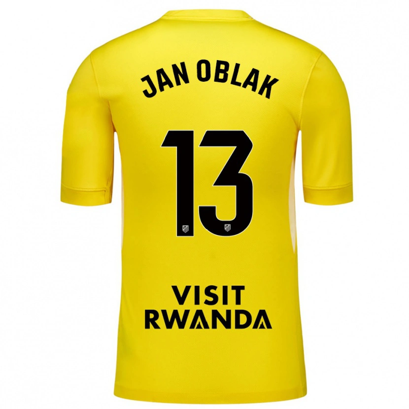 Danxen Women Jan Oblak #13 Yellow Black Goalkeeper Jersey 2025/26 T-Shirt