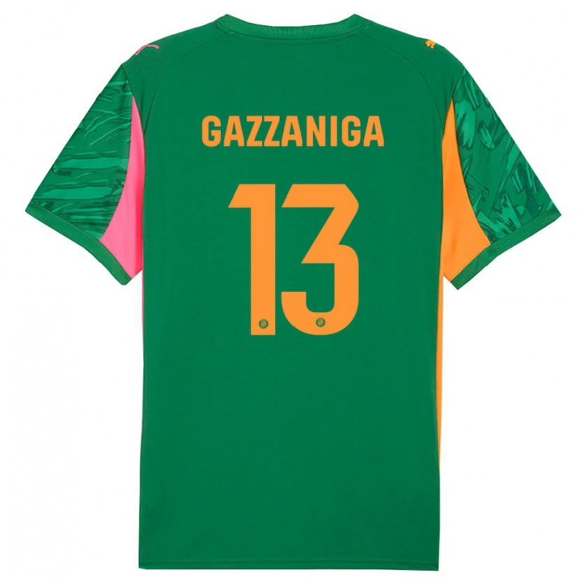 Danxen Women Paulo Gazzaniga #13 Green Orange Goalkeeper Jersey 2025/26 T-Shirt