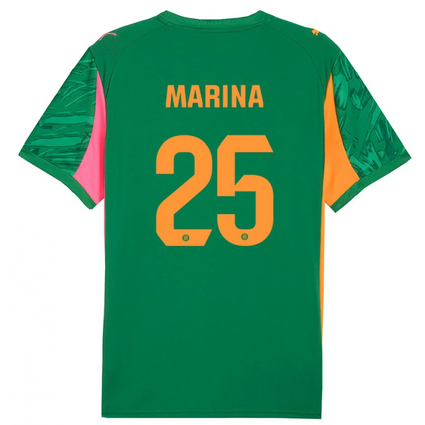 Danxen Women Sergi Marina #25 Green Orange Goalkeeper Jersey 2025/26 T-Shirt