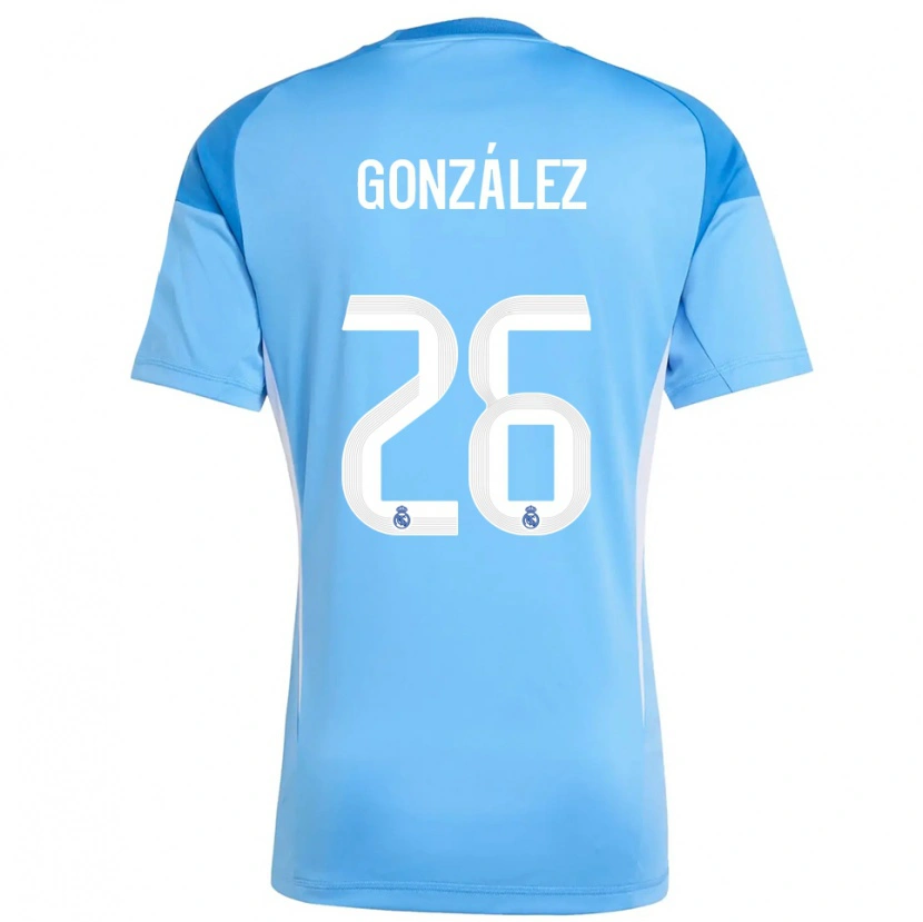 Danxen Women Fran González #26 Sky Blue White Goalkeeper Jersey 2025/26 T-Shirt