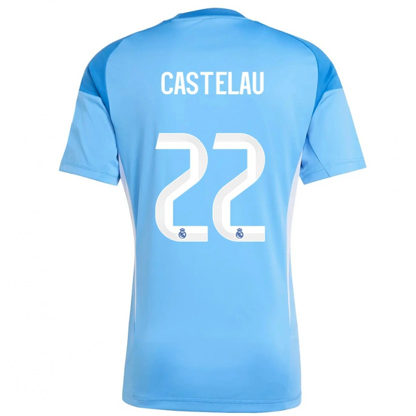 Danxen Women Alber Castelau #22 Sky Blue White Goalkeeper Jersey 2025/26 T-Shirt