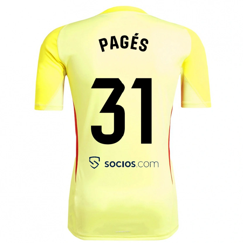 Danxen Women Lukas Pagés #31 Yellow Red Black Goalkeeper Jersey 2025/26 T-Shirt