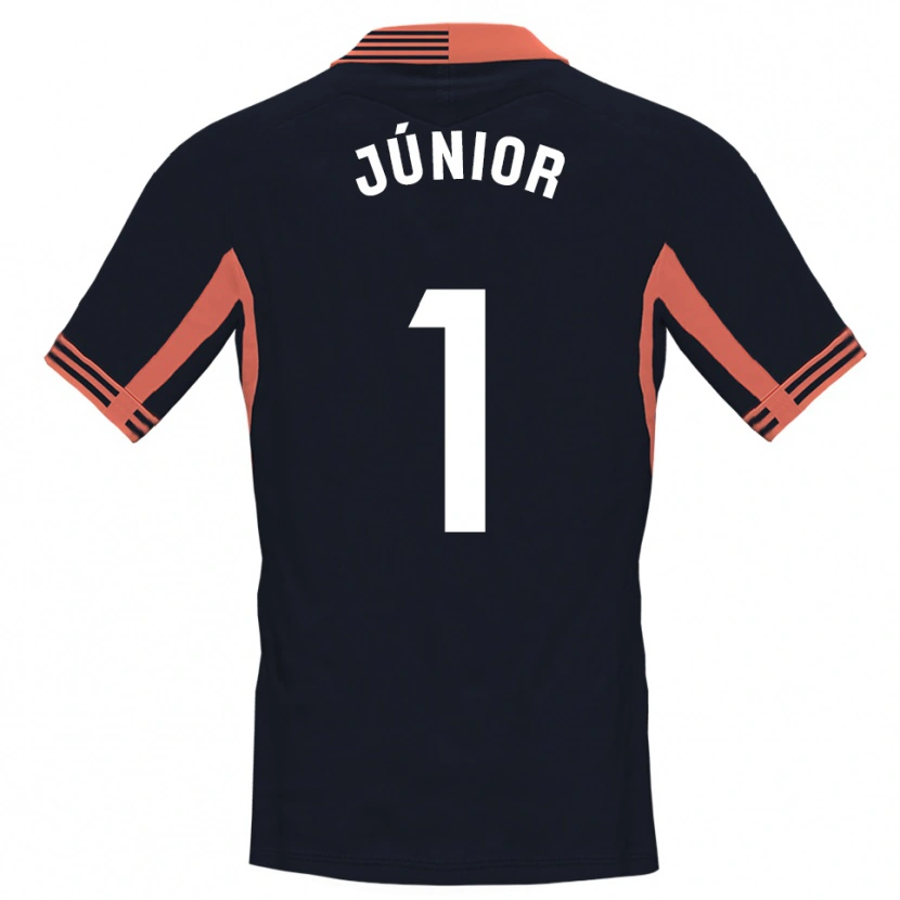 Danxen Women Luiz Júnior #1 Black White Orange Goalkeeper Jersey 2025/26 T-Shirt