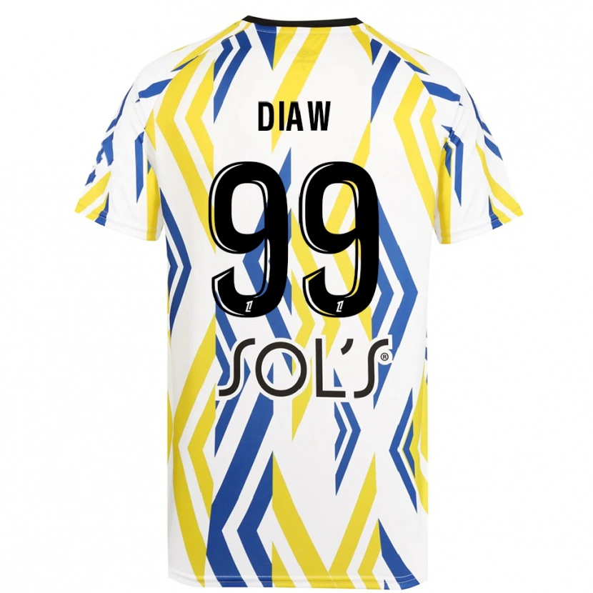 Danxen Women Mory Diaw #99 White Red Blue Goalkeeper Jersey 2025/26 T-Shirt
