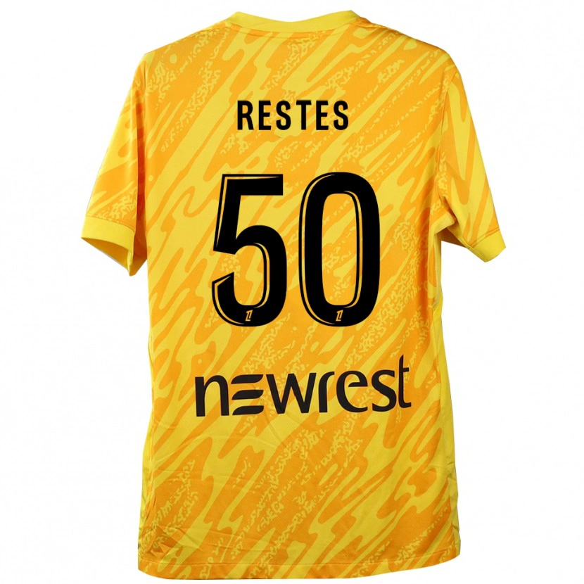Danxen Women Guillaume Restes #50 Yellow Black Goalkeeper Jersey 2025/26 T-Shirt
