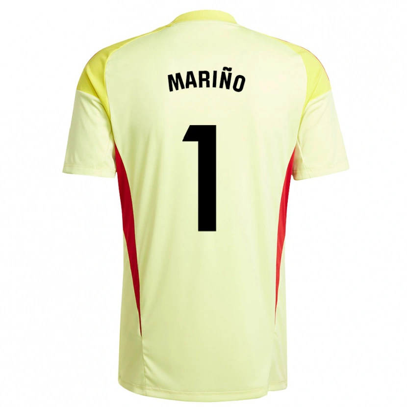 Danxen Women Diego Mariño #1 Light Yellow Red Goalkeeper Jersey 2025/26 T-Shirt