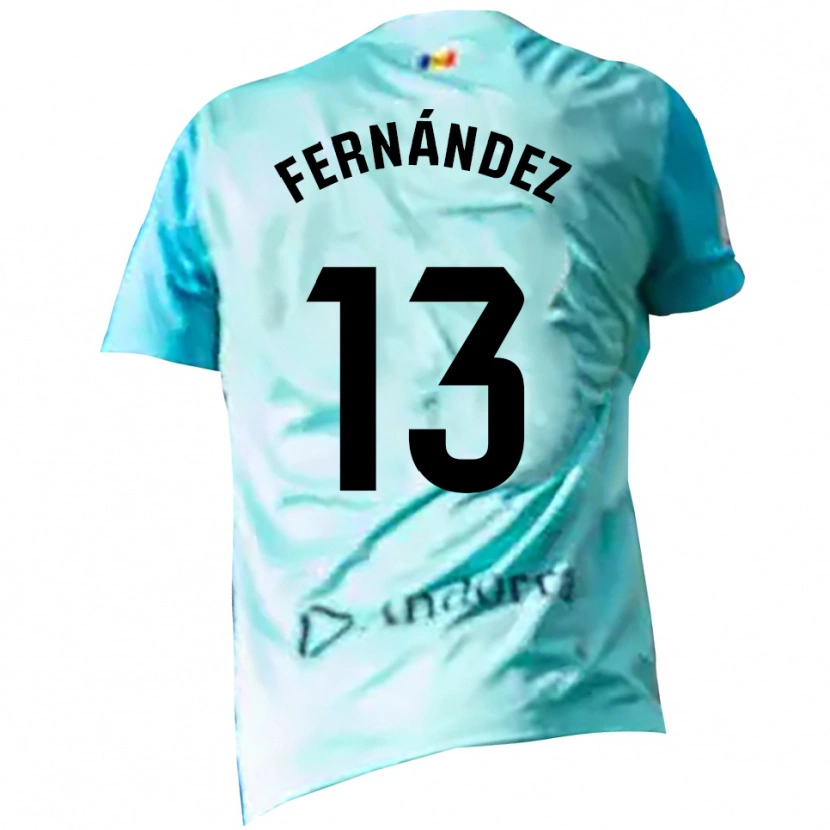 Danxen Women Ferran Fernández #13 Cyan Black Goalkeeper Jersey 2025/26 T-Shirt
