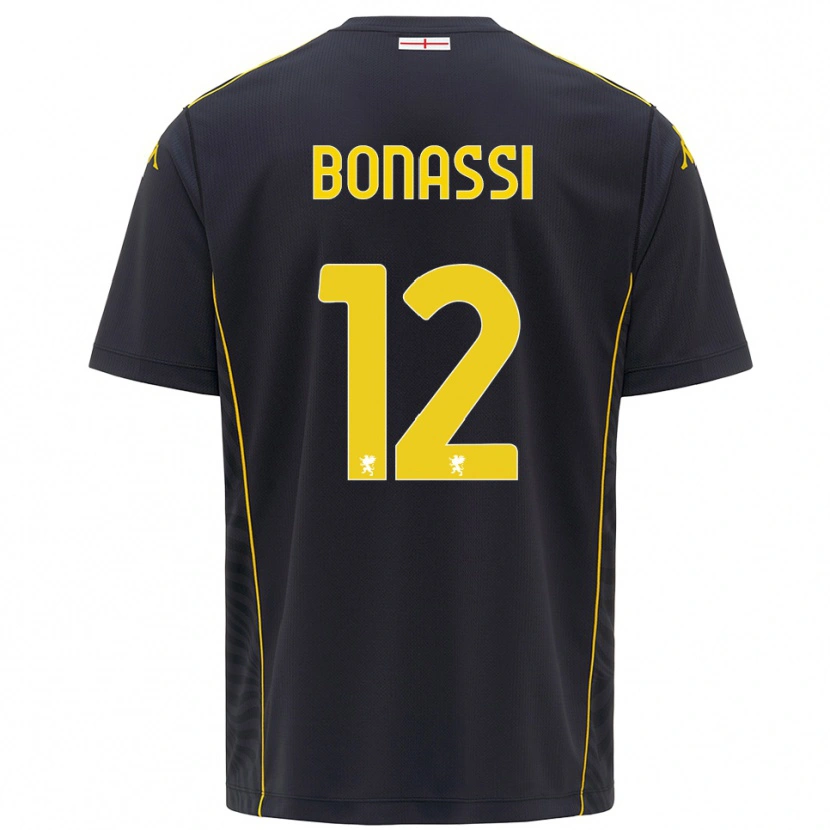Danxen Women Lorenzo Bonassi #12 Black Yellow Goalkeeper Jersey 2025/26 T-Shirt