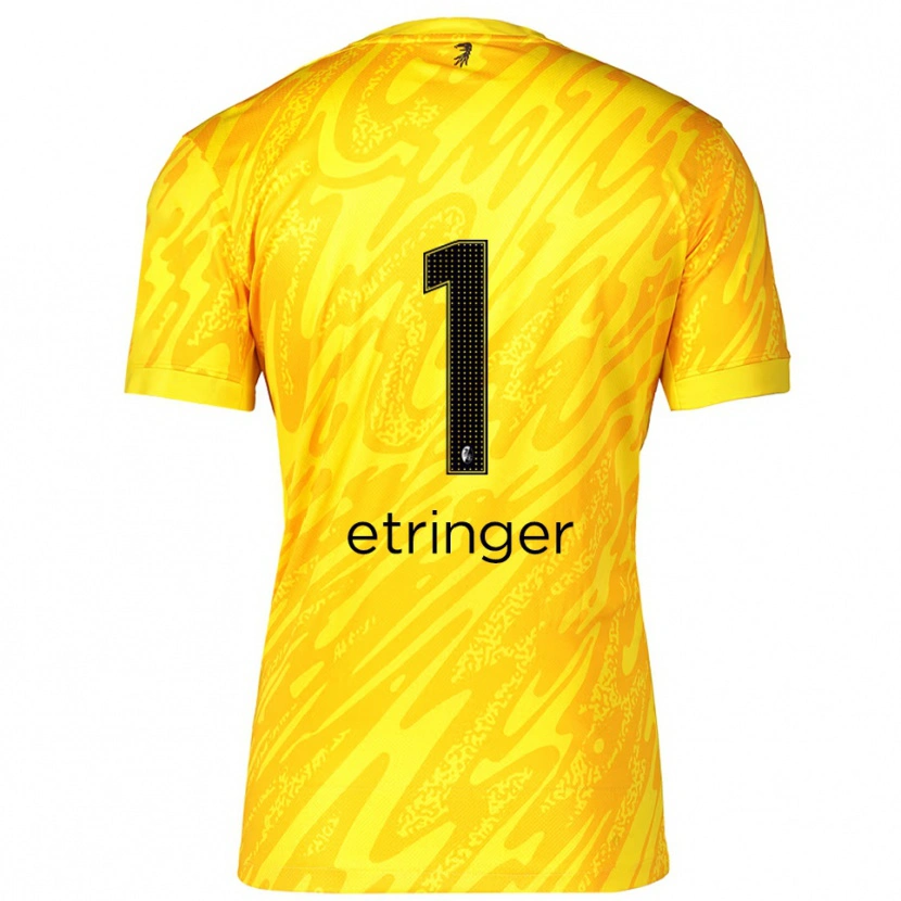 Danxen Women Elias Etringer #1 Yellow Black Goalkeeper Jersey 2025/26 T-Shirt