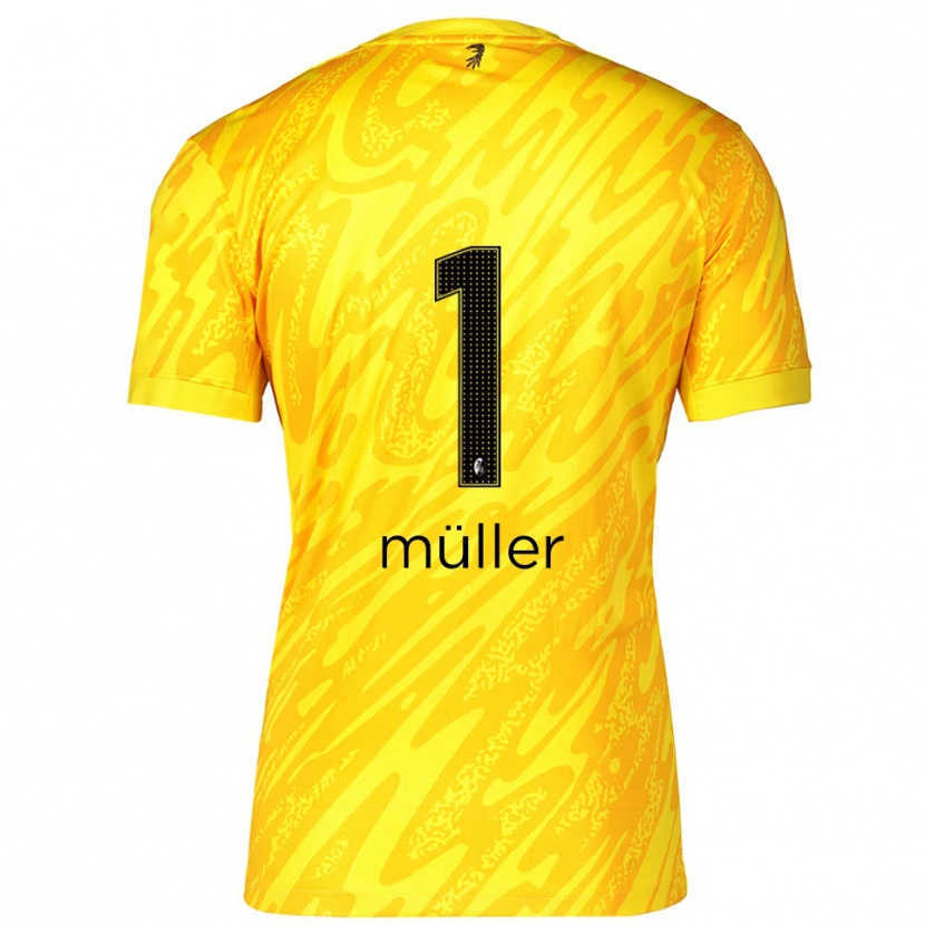 Danxen Women Philipp Müller #1 Yellow Black Goalkeeper Jersey 2025/26 T-Shirt