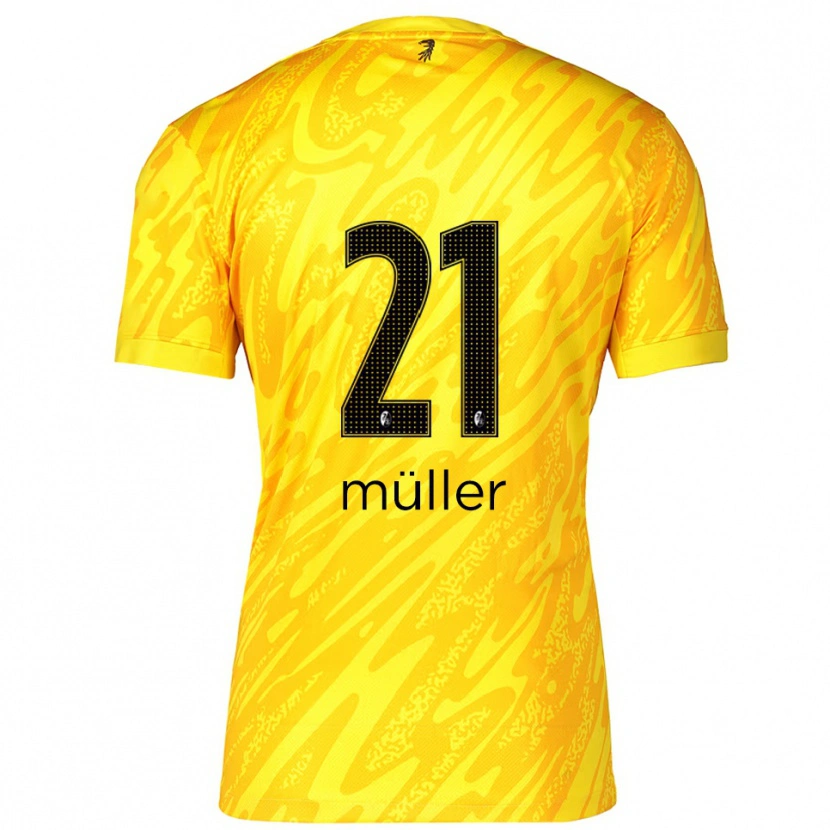 Danxen Women Florian Müller #21 Yellow Black Goalkeeper Jersey 2025/26 T-Shirt
