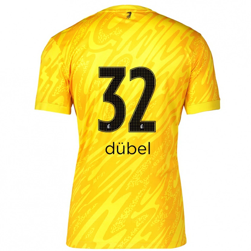 Danxen Women Sarah-Lisa Dübel #32 Yellow Black Goalkeeper Jersey 2025/26 T-Shirt