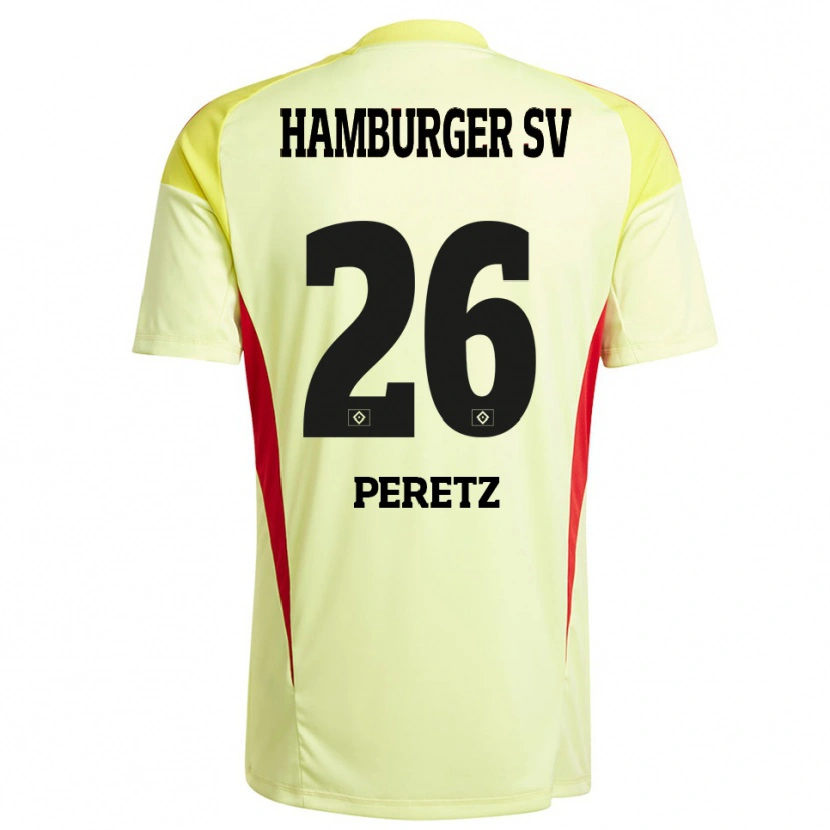 Danxen Women Daniel Peretz #26 Yellow Black Red Goalkeeper Jersey 2025/26 T-Shirt