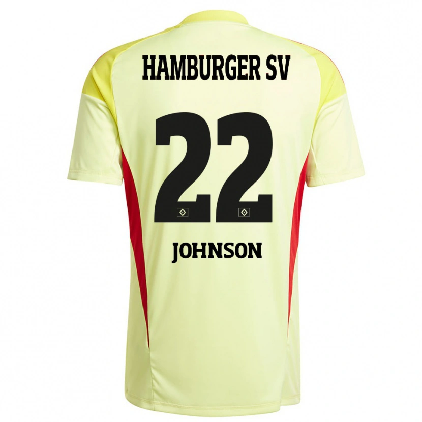 Danxen Women Emmanuel Johnson #22 Yellow Black Red Goalkeeper Jersey 2025/26 T-Shirt