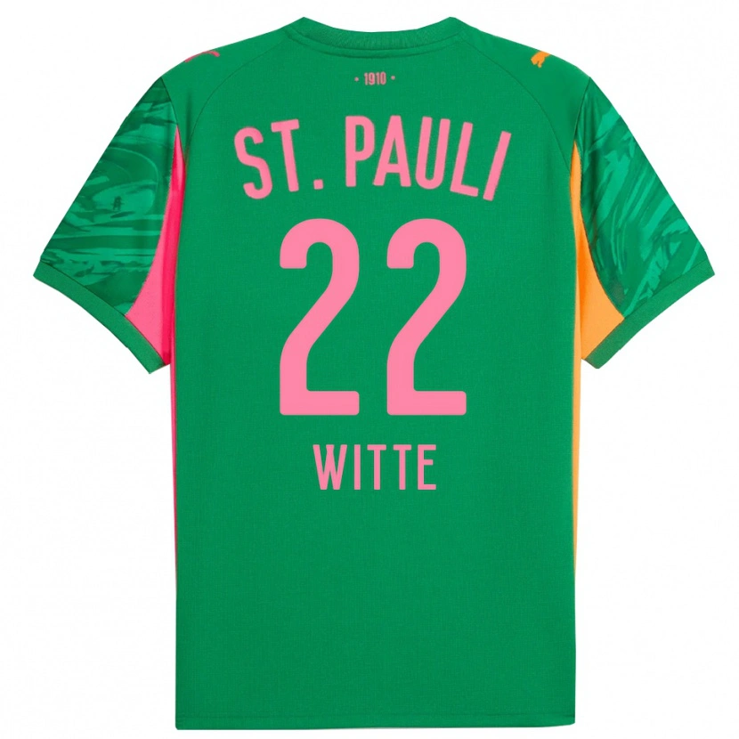 Danxen Women Melvin Witte #22 Green Orange Pink Goalkeeper Jersey 2025/26 T-Shirt